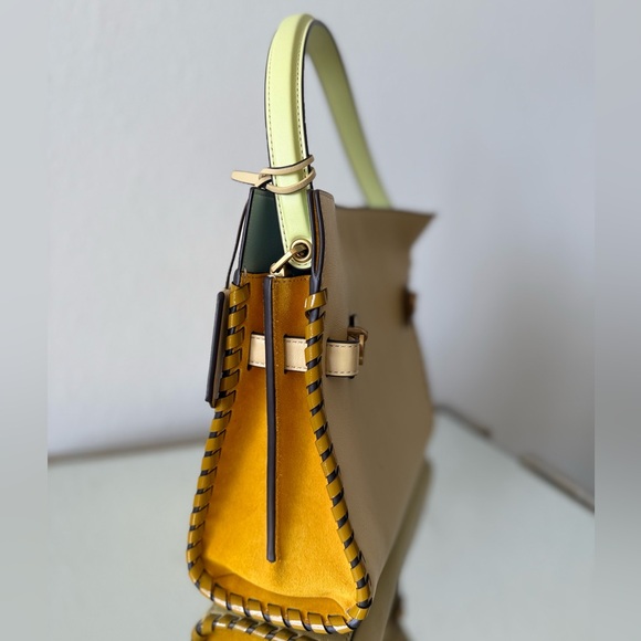 Like new Tory Burch Neutral Small Lee Radziwill Whipstitch Tote Bag $1,498 - Picture 6 of 12